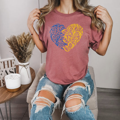 Peace In Ukraine Heart T-Shirt