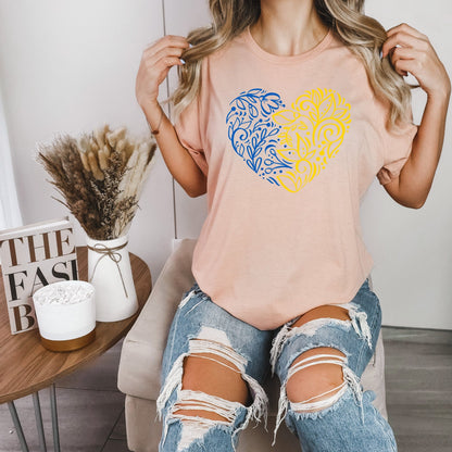 Peace In Ukraine Heart T-Shirt