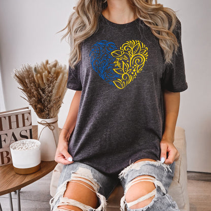 Peace In Ukraine Heart T-Shirt