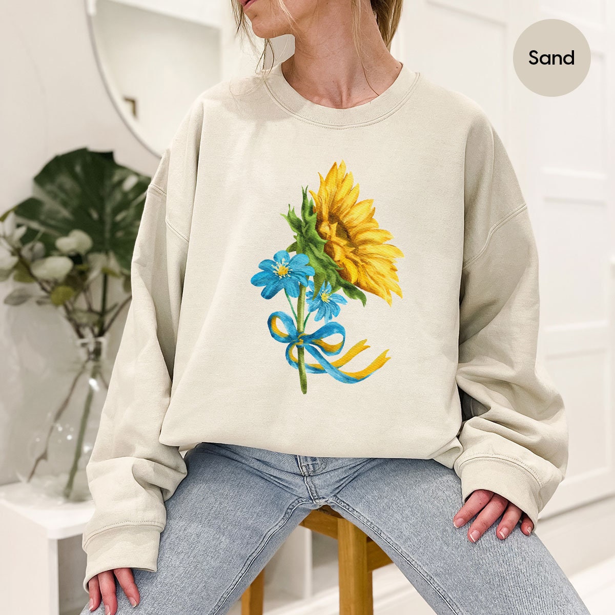 Ukraine Sunflower Graphic Sweatshirt