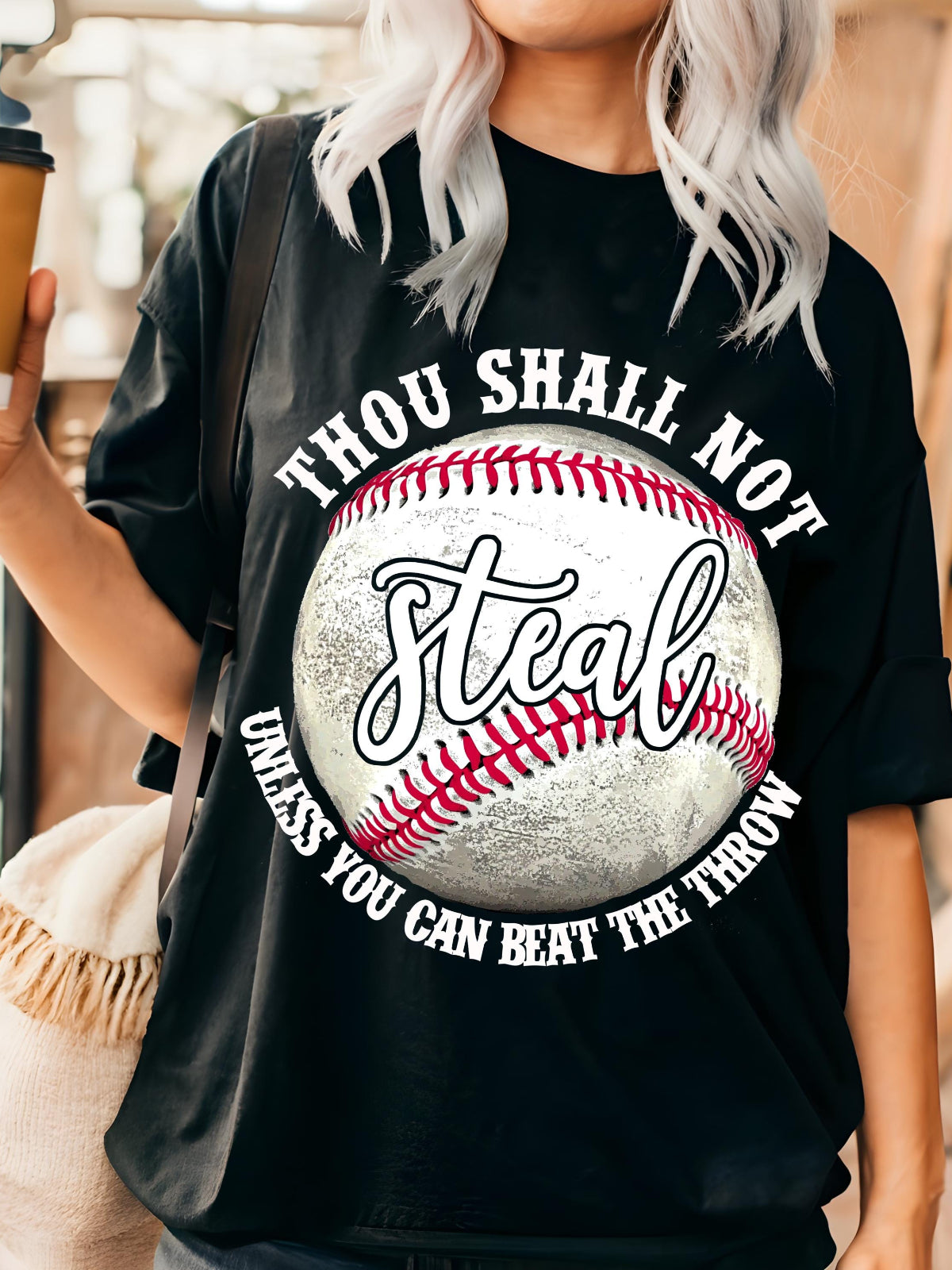 Women's Baseball Vibes Printed Crew Neck T-shirt