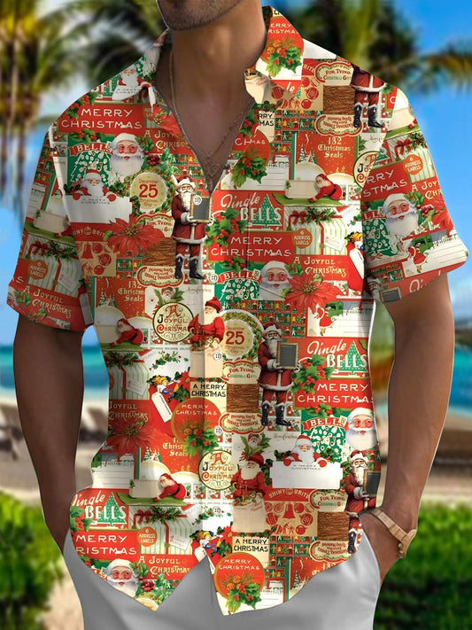 Christmas Men's Pocket Short Sleeve Shirts