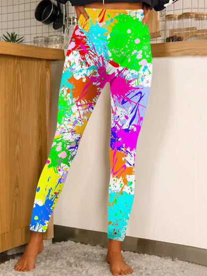 Splash Ink Print Leggings