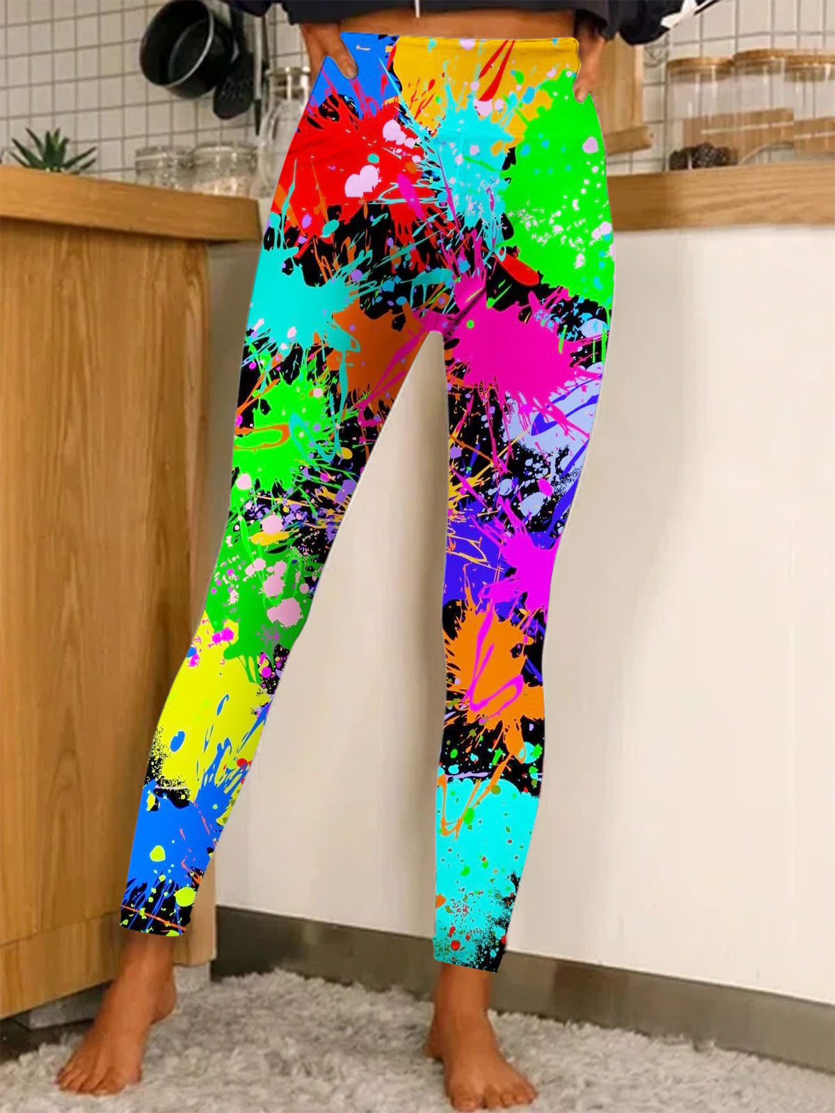 Splash Ink Print Leggings