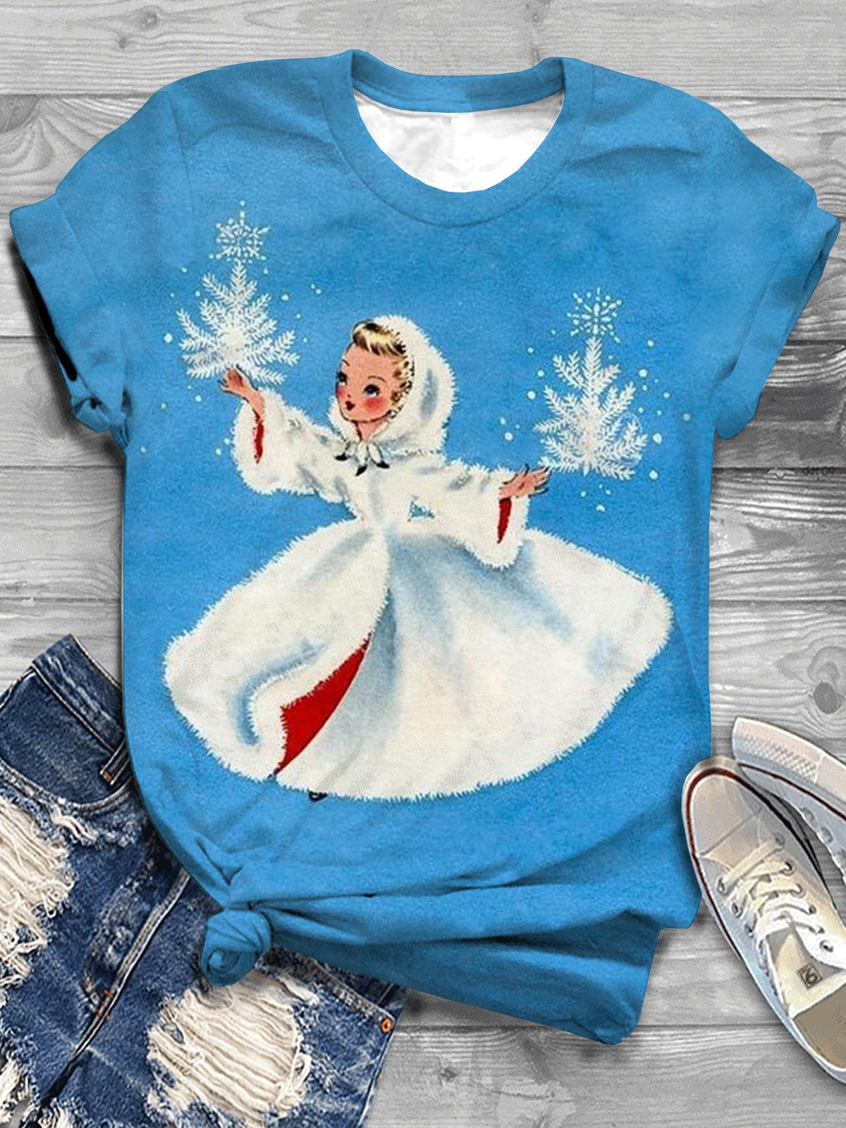 Christmas Girl Crew Neck T-Shirt