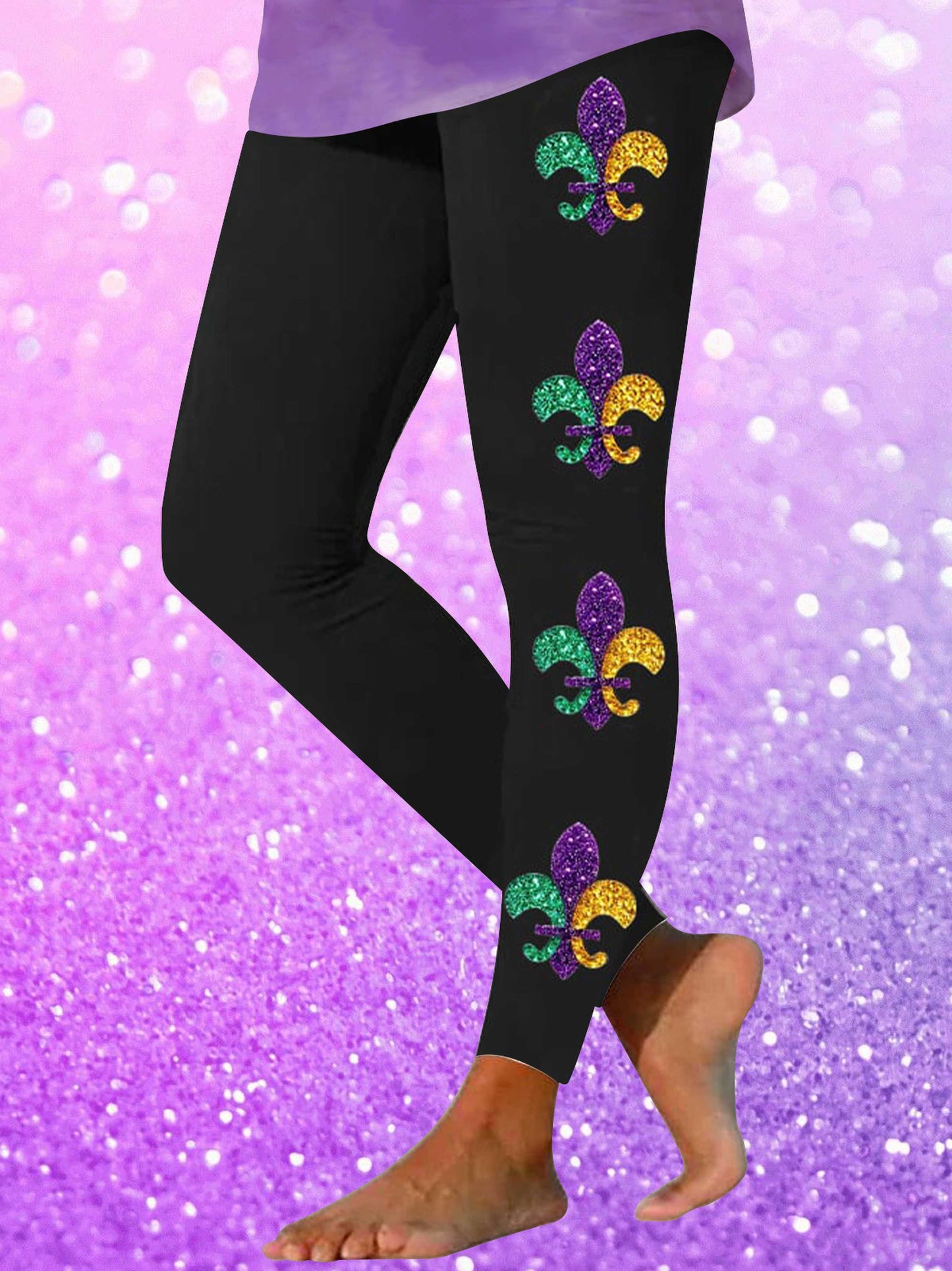 Women's Mardi Gras Print Leggings