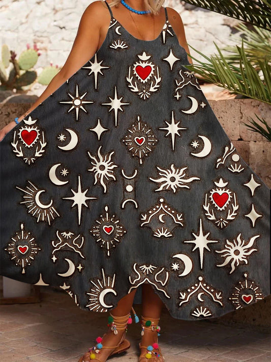 Women's Printed Casual Spaghetti Strap Dress