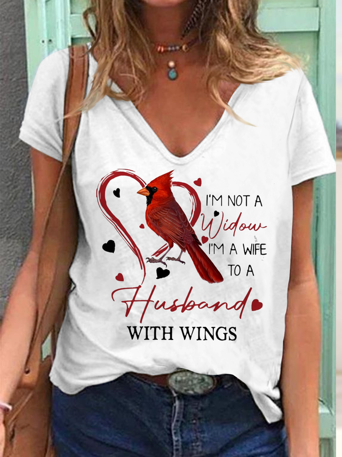 I'M Not A Widow I'M A Wife Το Α Husband With Wings T-Shirt