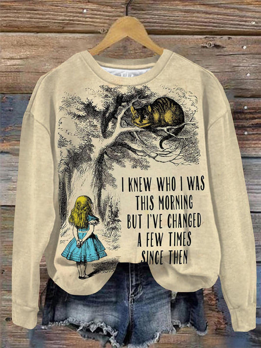 I Know Who I was This Morning Round Neck Long Sleeve Top