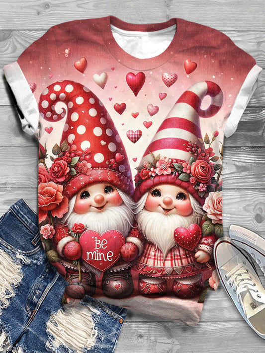 Valentine's Day Gnomies Crew Neck Tee