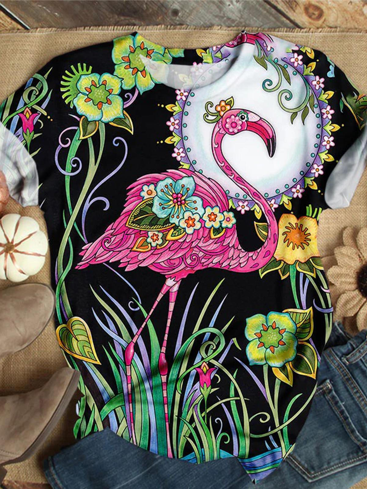 Flamingo Crew Neck T-shirt