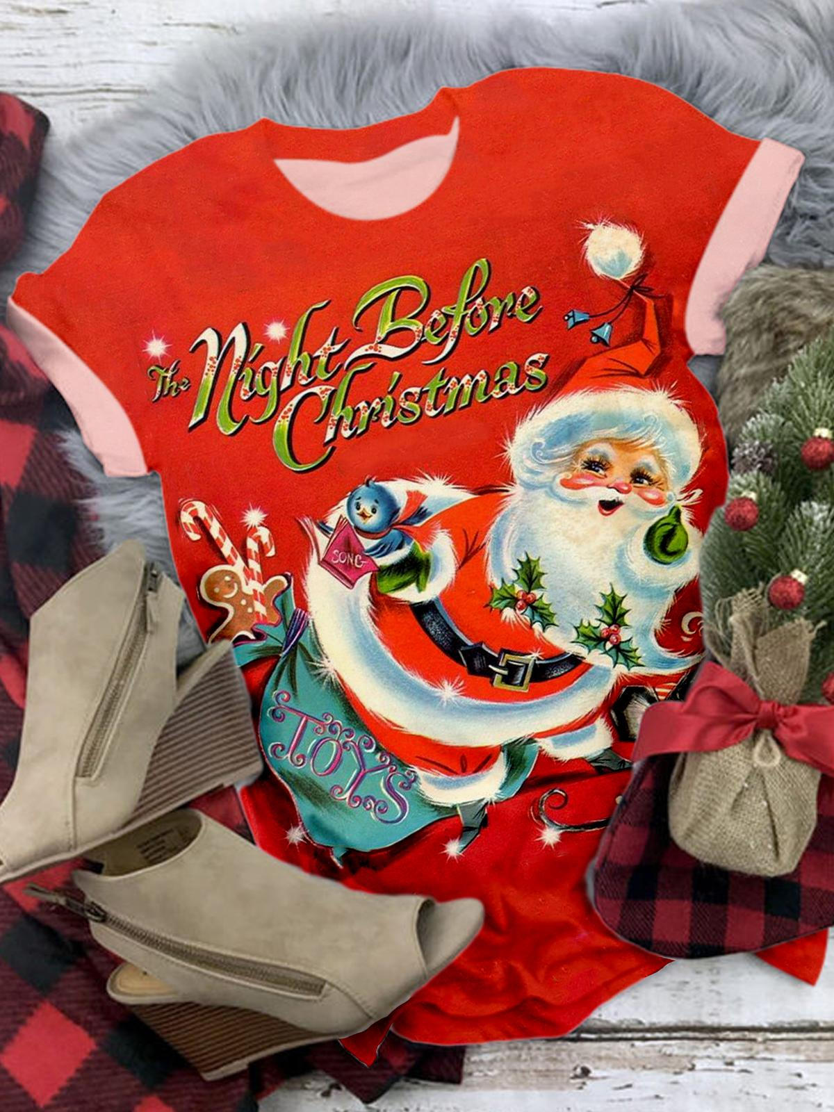 The Night Before Christmas Crew Neck T-shirt