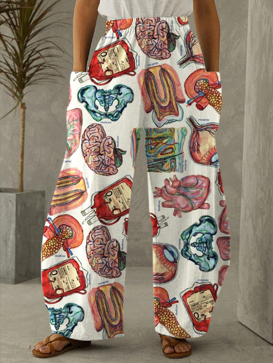 Art Print Casual Pants