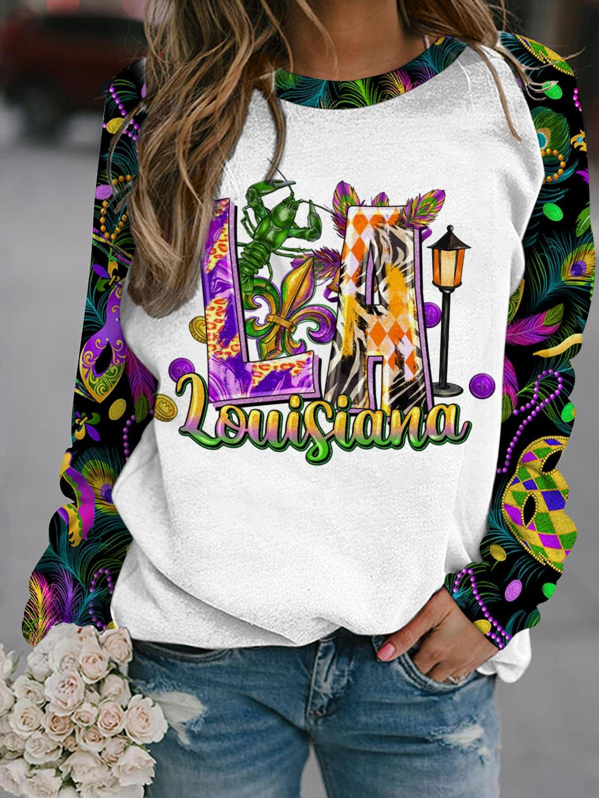 Louisiana Printed Long Sleeve Top