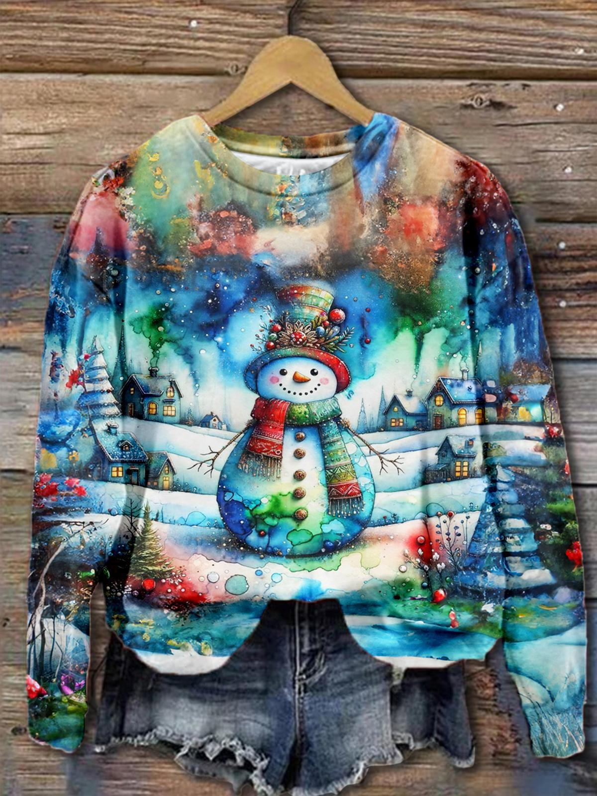 Aurora Snowman Long Sleeve Top