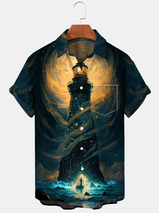 Leuchtturm Boot Herren Hemden Mit Tasche