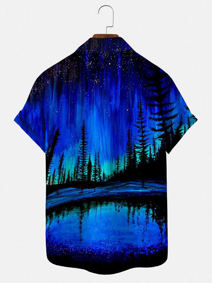 Forest Lake Star Herrenhemden mit Tasche