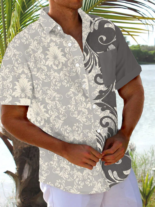 Vintage Balot Kontrastdruck Herren Kurzarmhemd