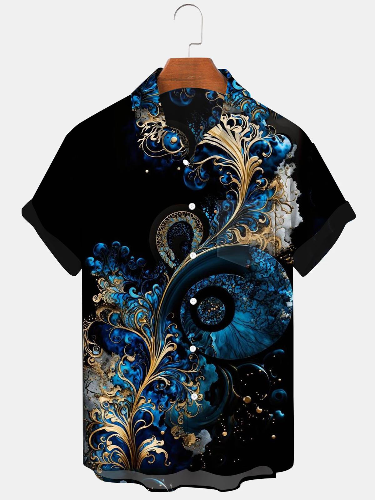 Blumen Herrenhemden mit Tasche